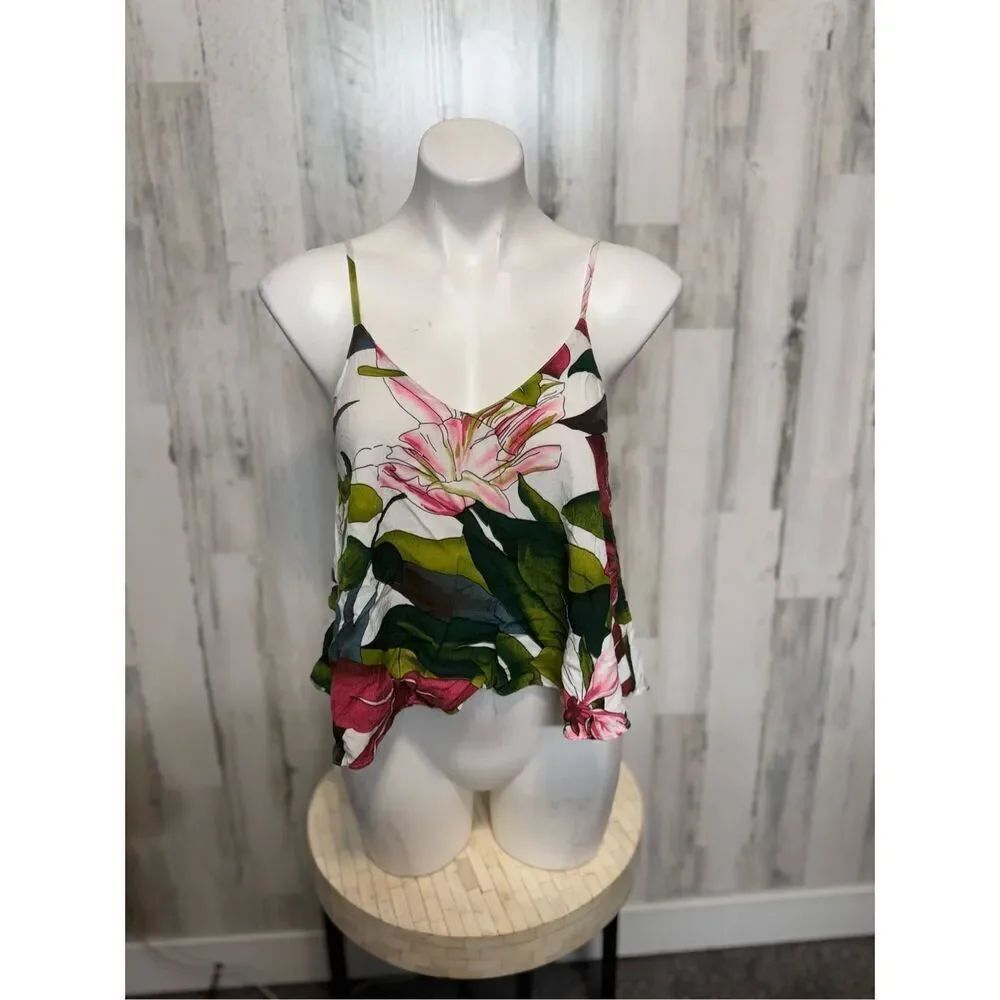 Akira Floral Spaghetti Strap Top Women’s Size S